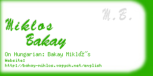 miklos bakay business card